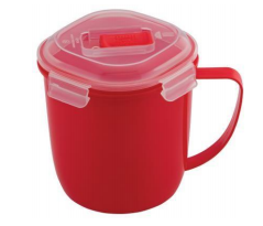 Soup Mug With Lid (700 ml) (Red)